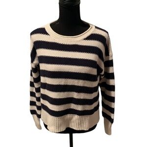 J. Crew Striped Crewneck Blue & White Sweater XS